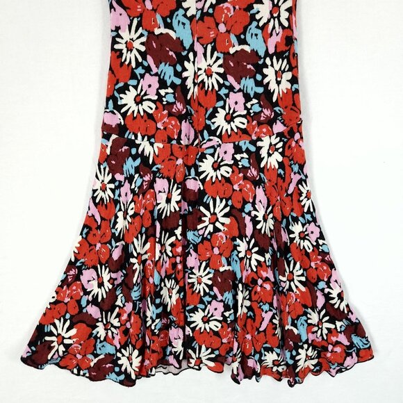 Free People Fit and Flare Dress Size XS Key to Your Heart Floral Mini Ribbed - Picture 5 of 15